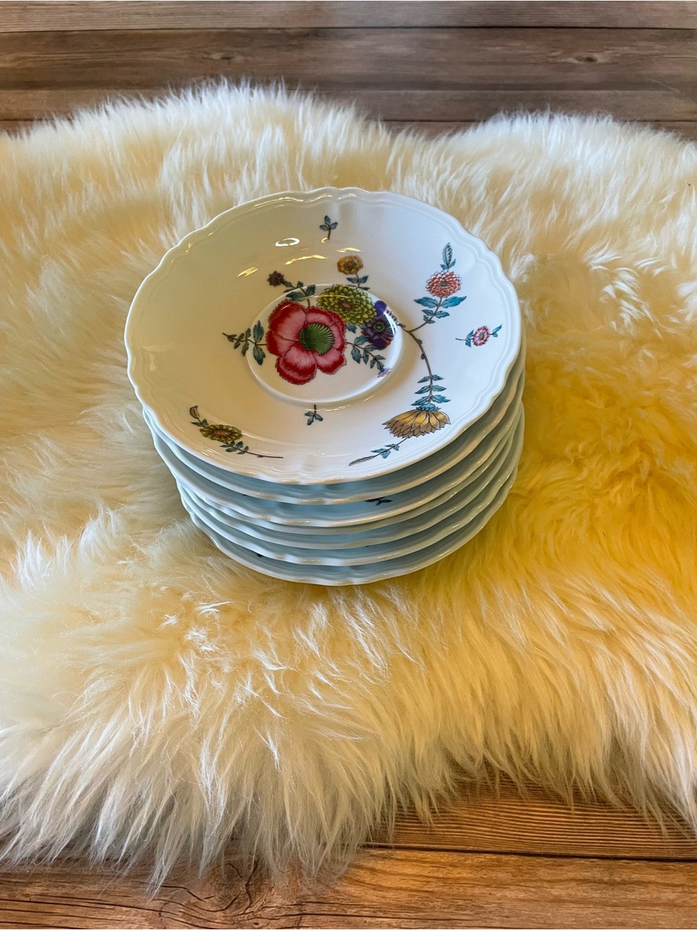 S7 | Vintage “Anemones” Limoges 6” Saucers